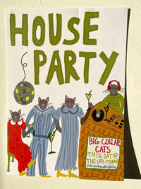 House Party Cats Print